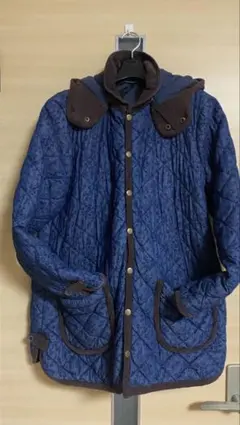 お値下げ‼️drugstore's ネイビー キルティングジャケット フード付き