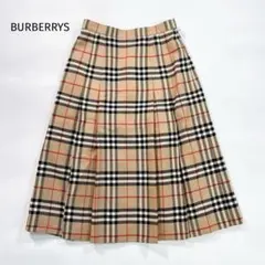BURBERRYS 秋冬 ウール ノバチェック プリーツスカート9 M ベージュ