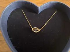 ゴールド カラーストーン オーバルネックレスSwarovski