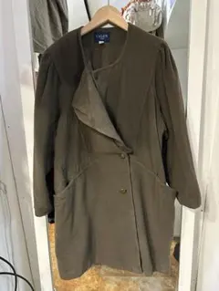 ブラウン ダブルブレスト ロングコート Lサイズ