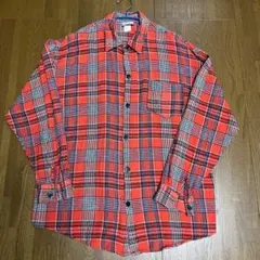 SEKWANG 赤 チェック柄 ネルシャツ　XL