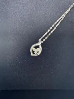 4℃ ドロップフラワーシダイヤモンドネックレス【美品】