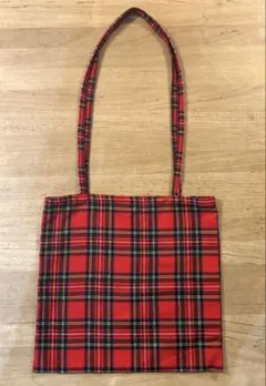 お値引き　化繊混　ロイヤルスチュワート　スクエアトートバッグ　ハンドル長め