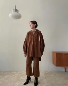 J/W SHORT BELL BOTTOM DENIM キャメルのサムネイル