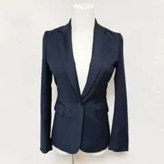 ザスーツカンパニーシー シングルテーラードジャケット 1つボタン 背抜き 紺色