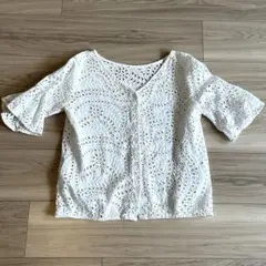 URBAN RESEARCH DOORS 刺繍ブラウス ホワイトのサムネイル
