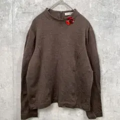 ピエール・カルダン ニット セーター ハイネック ブラウン 無地 長袖