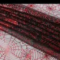 ハギレ　チュール　スパイダー　レッド