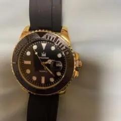 CHAARMS クォーツ腕時計 ブラック/ゴールド