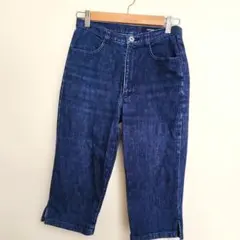オールドUNIQLO ダークブルー クロップドパンツ 膝丈　63