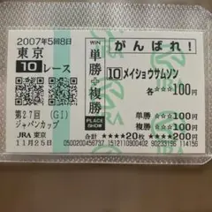 メイショウムソン 2007年ジャパンカップ　がんばれ馬券