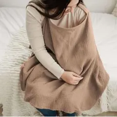 SHEIN 100% 코튼 베이지 거즈 모유 수유 커버 모유 수유 케이프