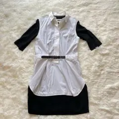 MM6 Maison Margiela　バイカラーベルテッド シャツ ワンピースのサムネイル