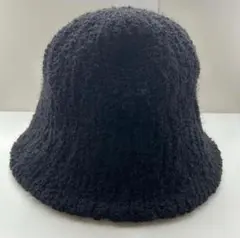 帽子　バケットハット　黒　ボア