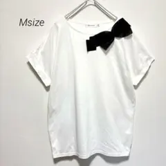 クチュールブローチ 大きいリボン付カットソー Tシャツ 白 38 M バルーンのサムネイル