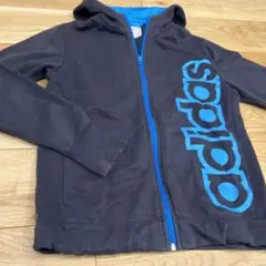 adidas ダークグレー フード付きパーカー　160