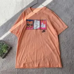 美品(M)ナイキ/NIKE/ロゴTシャツ/半袖/コットン100%/綿/オレンジ