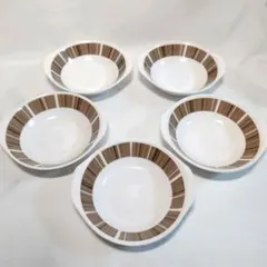 ノリタケ　プログレッション　NEWEL　昭和レトロ　ボウル　5個