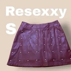【Resexxy】リゼクシー ミニスカート S フェイクレザー パール ワインのサムネイル