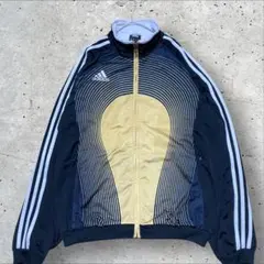 アディダス　adidas 希少デザイン　幾何学模様トラックジャケット　黒×金　M