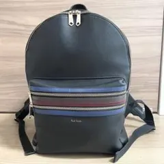未使用級/ポールスミス　リュック　バックパック　マルチストライプ　ブラック