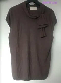 美品 UNTITLED リボン ノースリーブ カットソー