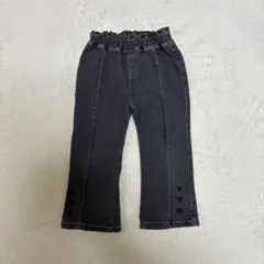 ファボン　100cm 長ズボン　ブラックデニム　ハート　女の子　フレア　ロングのサムネイル