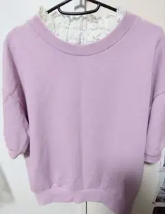 INGNI 薄紫 五分袖セーター レースインナー付き