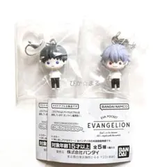 エヴァンゲリオン　めじるしアクセサリー　シンジ　カヲル　2点セット　ガチャ②