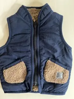 ネイビー ボア リバーシブルベスト