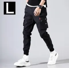 カーゴパンツ ブラック ストリートワークパンツ メンズ 韓国 Lサイズ ①