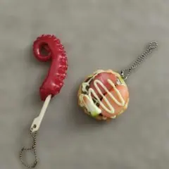 屋台の食べ物　ミニチュアキーホルダー
