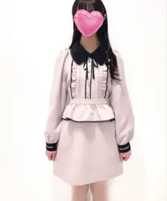 Honey Cinnamon バイカラーペプラムワンピース