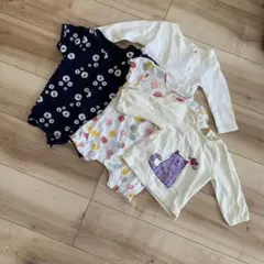 ベビー服　女の子　60-70 ロンパース　ロンT カーディガン　セット