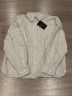 新品　ラルフローレン　ストライプ 長袖シャツ お姫様スリーブ　オフグレー 新品 ラルフローレン ストライプ 長袖シャツ お姫様スリーブ