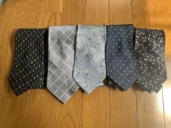 ネイビー系・青系 ネクタイ5本セット売り
