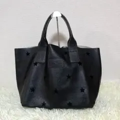NUR DONATELLA LUCCHI　レザー　星柄　刺繍　トートバッグ