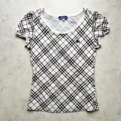 BURBERRY BLUE LABEL ノバチェック パフスリーブ カットソー
