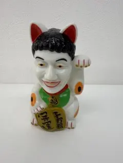 湯布院の工房 輪葉葉(わはは)の黄色招き猫 四つ葉のクローバー 屏風