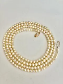 ☆美品希少☆アコヤ真珠ロングネックレス　K14金具