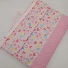 訳アリ！ 防災頭巾カバー 座布団・背もたれ兼用 ハート柄 ショルダー付い ④のサムネイル