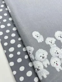 ドット & ビジョンフリーゼ　プリント生地　はぎれ