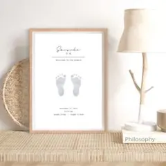 【２枚セット】 命名書 手形 足形 誕生日 一歳 ハーフバースデー .372