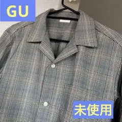 【未使用】GU 長袖シャツ グレンチェック チェックシャツ　グレー M