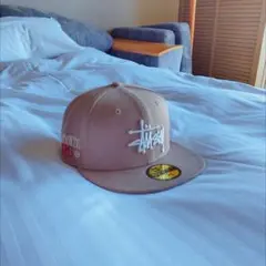 Stussy 59FIFTY ニューエラ ベージュキャップ 7 1/2
