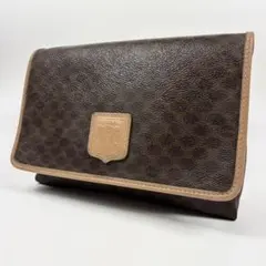 美品 CELINE マカダム柄 ポーチ クラッチバッグ トリオンフ PVC