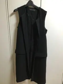 【ZARA WOMAN/ザラ】ノースリーブロングベスト/S★ブラック★レディース