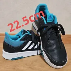 adidas スニーカー 22.5cm 黒 ターコイズブルー 2.3回使用