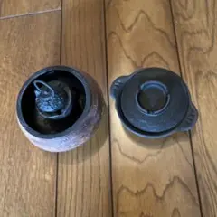 昭和レトロ 南部鉄器 宝生堂 鉄製 鋳物 鉄器 茶釜 鉄釜 釜環 風炉 敷物