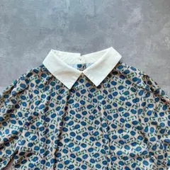 12  パラビオン　花柄　フラワー ブラウス　シャツ　半袖　レトロ　秋